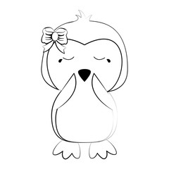 penguin crying cute animal cartoon icon image vector illustration design