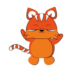 Obraz na płótnie Canvas fox with open arms cute animal cartoon icon image vector illustration design