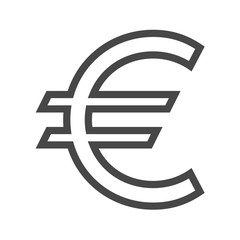 Euro Sign Thin Line Vector Icon