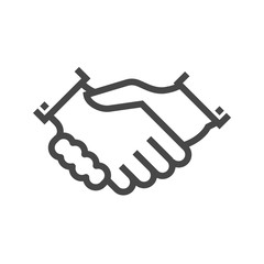 Handshake Thin Line Vector Icon