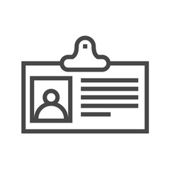 Identification Card Thin Line Vector Icon