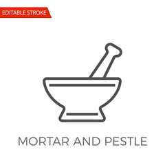 Mortar and Pestle Vector Icon