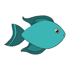 Cute fish cartoon icon vector illustration graphic design