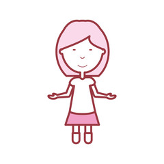 cartoon girl icon over white background vector illustration