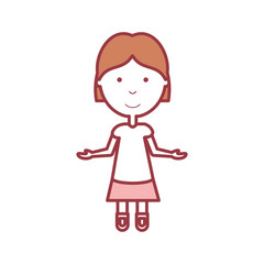 cartoon girl icon over white background vector illustration