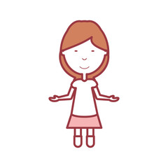 cartoon girl icon over white background vector illustration