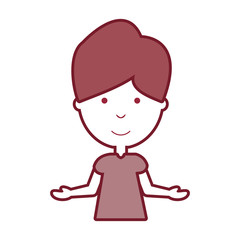 cartoon boy icon over white background colorful design  vector illustration