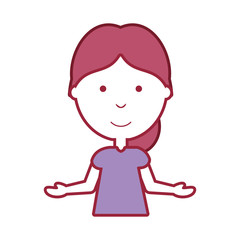 cartoon girl icon over white background vector illustration