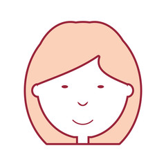 cartoon girl face icon over white background colorful design vector illustration