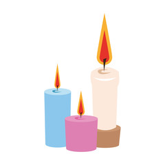 lit candles icon image vector illustration design 