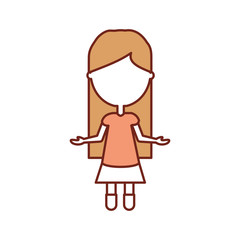 cartoon girl icon over white background vector illustration