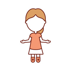 cartoon girl icon over white background vector illustration