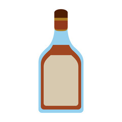 liquor clear glass bottle with blank label icon image vector illustration design 