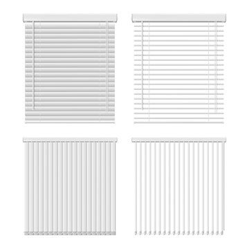 Vector horizontal and vertical window blinds icon set