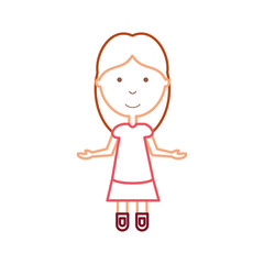 cartoon girl icon over white background vector illustration