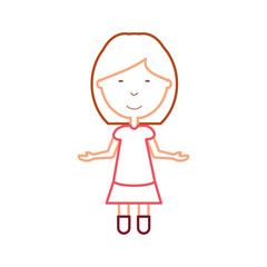 cartoon girl icon over white background vector illustration
