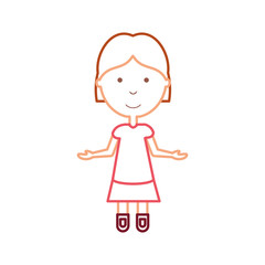 cartoon girl icon over white background vector illustration