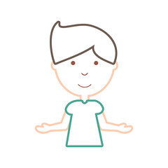 cartoon boy icon over white background vector illustration