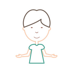 cartoon boy icon over white background vector illustration
