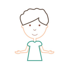 cartoon boy icon over white background vector illustration