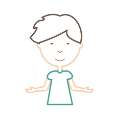 cartoon boy icon over white background vector illustration