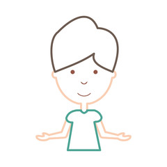 cartoon boy icon over white background vector illustration