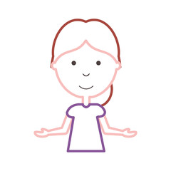 cartoon girl icon over white background vector illustration