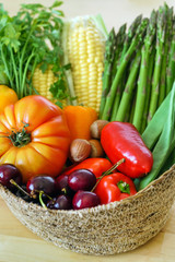 fresh vegetables in the basket