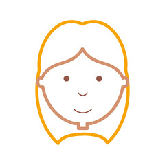 cartoon girl face icon over white background vector illustration