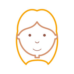 cartoon girl face icon over white background vector illustration