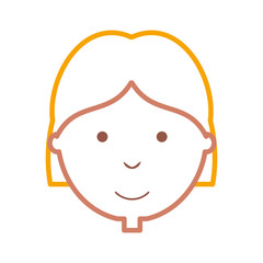 cartoon girl face icon over white background vector illustration