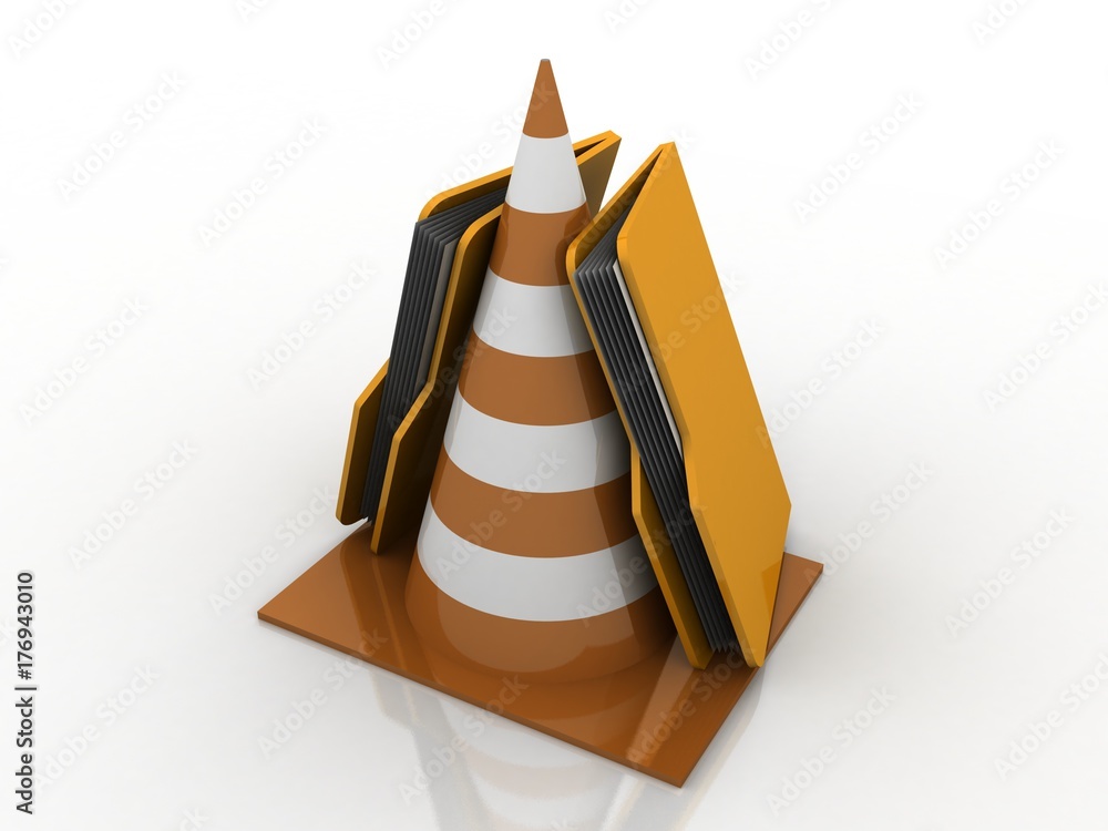 Aufkleber 3d rendering folder with documents