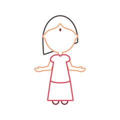 avatar girl icon over white background colorful design vector illustration
