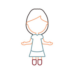 avatar girl icon over white background colorful design vector illustration