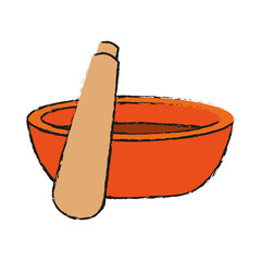 Spa massage stick with bowl icon vector illustration graphic design