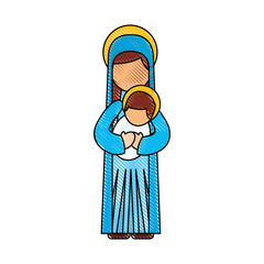 virgin mary holding baby jesus christian and christmas