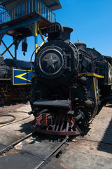 Obraz premium Nilgiri mountain railway. Blue train. Unesco heritage. Narrow gauge