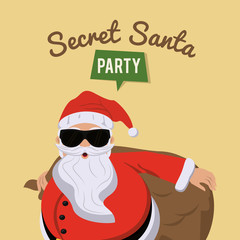 Secret santa cartoon icon vector illustration graphic design