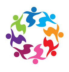Fototapeta na wymiar Logo teamwork business people in circle