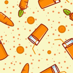 Carrot Juice - Seamless Pattern - vector logo/icon illustration