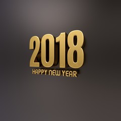 Happy New Year 2018 Text Design 3D Illustration