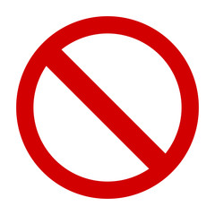 Prohibition sign or no sign icon vector simple - obrazy, fototapety, plakaty