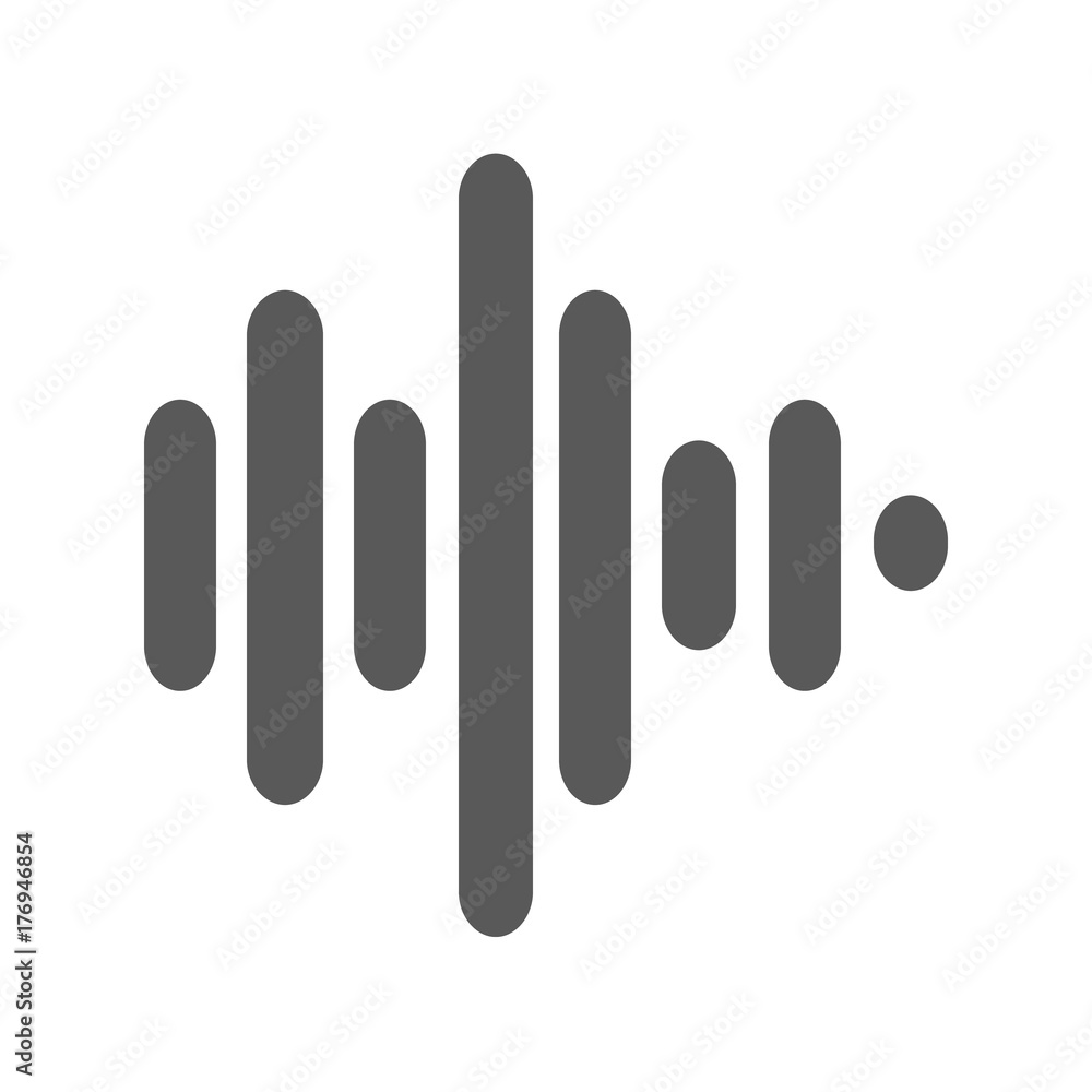 Poster sound wave icon vector simple