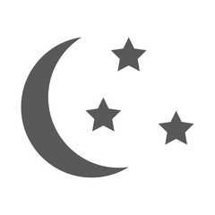 Sleep icon. Moon and stars sign. Night or bed time vector simple