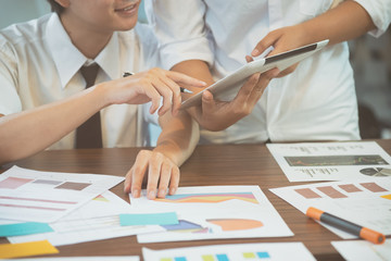 Startup business concept,Young businessman meeting or brainstorming to start new business.