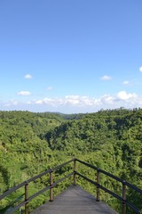 Fototapeta na wymiar The wonderful view of Karangasem Regency (taken from Banjar Atugan) in Bali, Indonesia