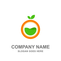 Fruit Orange Juice Fresh Logo Vector Icon