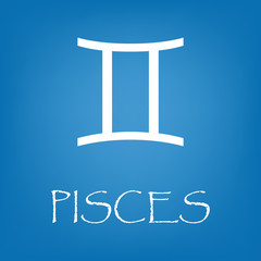 Pisces zodiac sign icon vector simple