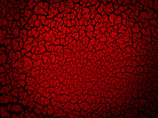 Close up red cracked abstract background.
