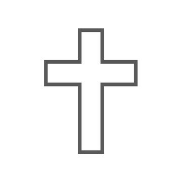 Catholic cross icon vector simple